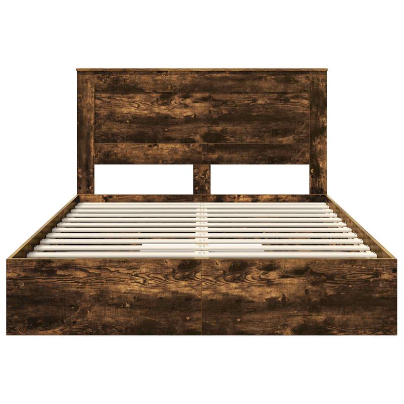Casa si Gradina - Mobilier - Paturi si accesorii - Paturi - Pat cu storage Stejar fumuriu 160 x 200 cm Lemn compozit - Infinity.ro