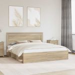 Casa si Gradina - Mobilier - Paturi si accesorii - Paturi - Cadru de pat cu headboard Sonoma 200 x 200 cm Lemn de pin masiv - Infinity.ro