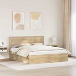 Casa si Gradina - Mobilier - Paturi si accesorii - Paturi - Cadru de pat cu headboard Sonoma 200 x 200 cm Lemn de pin masiv - Infinity.ro