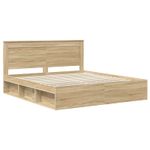 Casa si Gradina - Mobilier - Paturi si accesorii - Paturi - Cadru de pat cu headboard Sonoma 200 x 200 cm Lemn de pin masiv - Infinity.ro