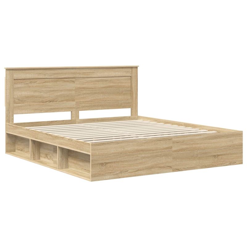 Casa si Gradina - Mobilier - Paturi si accesorii - Paturi - Cadru de pat cu headboard Sonoma 200 x 200 cm Lemn de pin masiv - Infinity.ro