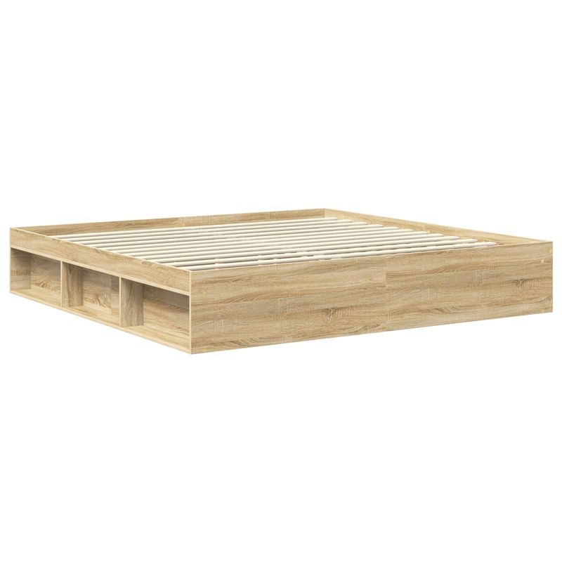 Casa si Gradina - Mobilier - Paturi si accesorii - Paturi - Cadru de pat cu headboard Sonoma 200 x 200 cm Lemn de pin masiv - Infinity.ro