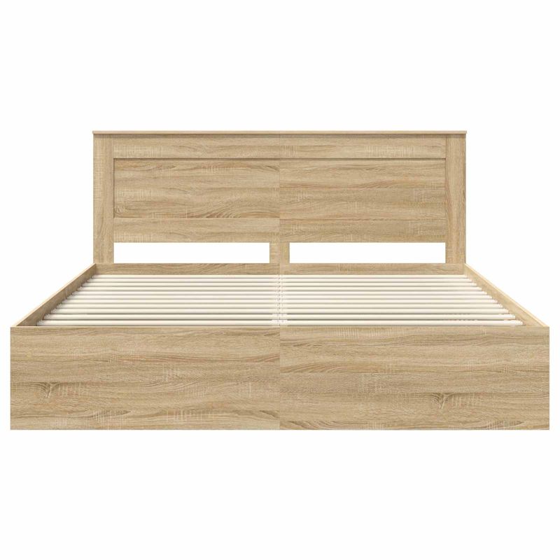 Casa si Gradina - Mobilier - Paturi si accesorii - Paturi - Cadru de pat cu headboard Sonoma 200 x 200 cm Lemn de pin masiv - Infinity.ro