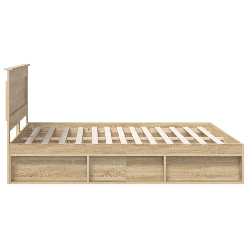 Casa si Gradina - Mobilier - Paturi si accesorii - Paturi - Cadru de pat cu headboard Sonoma 200 x 200 cm Lemn de pin masiv - Infinity.ro