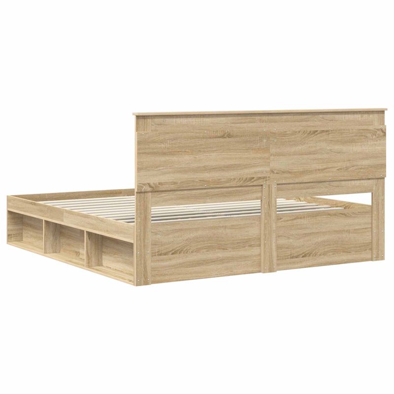 Casa si Gradina - Mobilier - Paturi si accesorii - Paturi - Cadru de pat cu headboard Sonoma 200 x 200 cm Lemn de pin masiv - Infinity.ro