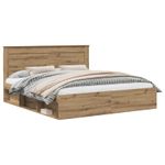 Casa si Gradina - Mobilier - Paturi si accesorii - Paturi - Cadru de pat Stejar artizanal 180 x 200 cm Lemn de pin masiv - Infinity.ro