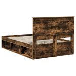 Casa si Gradina - Mobilier - Paturi si accesorii - Paturi - Cadru de pat Stejar fumuriu 135 x 190 cm Lemn de pin masiv - Infinity.ro