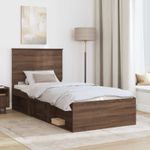 Casa si Gradina - Mobilier - Paturi si accesorii - Paturi - Cadru de pat Stejar inchis 90 x 200 cm Lemn de pin masiv - Infinity.ro