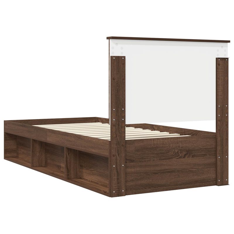 Casa si Gradina - Mobilier - Paturi si accesorii - Paturi - Cadru de pat Stejar inchis 90 x 200 cm Lemn de pin masiv - Infinity.ro