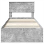 Casa si Gradina - Mobilier - Paturi si accesorii - Paturi - Cadru de pat cu sertar Gri din beton 100 x 200 cm Lemn compozit - Infinity.ro