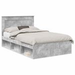 Casa si Gradina - Mobilier - Paturi si accesorii - Paturi - Cadru de pat cu headboard Beton 120 x 190 cm Lemn de pin masiv - Infinity.ro