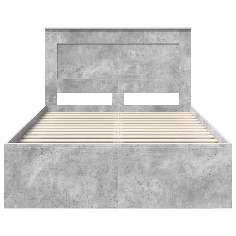 Casa si Gradina - Mobilier - Paturi si accesorii - Paturi - Cadru de pat cu headboard Beton 120 x 190 cm Lemn de pin masiv - Infinity.ro
