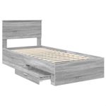 Casa si Gradina - Mobilier - Paturi si accesorii - Paturi - Cadru de pat cu headboard Gri Sonoma 90 x 190 cm Lemn compozit - Infinity.ro