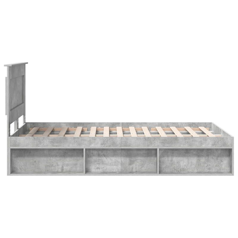 Casa si Gradina - Mobilier - Paturi si accesorii - Paturi - Cadru de pat cu headboard Beton 120 x 190 cm Lemn de pin masiv - Infinity.ro