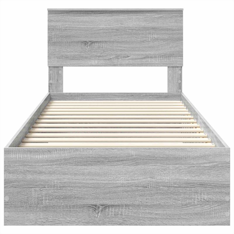 Casa si Gradina - Mobilier - Paturi si accesorii - Paturi - Cadru de pat cu headboard Gri Sonoma 90 x 190 cm Lemn compozit - Infinity.ro