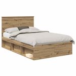 Casa si Gradina - Mobilier - Paturi si accesorii - Paturi - Cadru de pat Stejar artizanal 120 x 190 cm Lemn de pin masiv - Infinity.ro