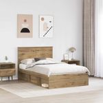 Casa si Gradina - Mobilier - Paturi si accesorii - Paturi - Cadru de pat Stejar artizanal 120 x 190 cm Lemn de pin masiv - Infinity.ro
