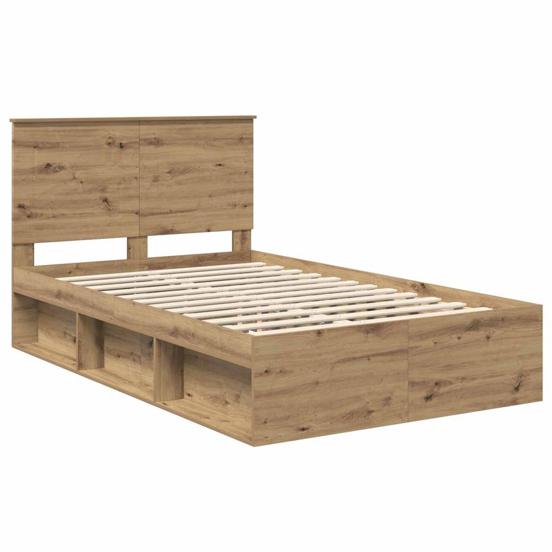 Casa si Gradina - Mobilier - Paturi si accesorii - Paturi - Cadru de pat Stejar artizanal 120 x 190 cm Lemn de pin masiv - Infinity.ro