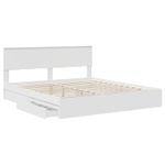 Casa si Gradina - Mobilier - Paturi si accesorii - Paturi - Pat cu storage cu headboard Alb 180 x 200 cm Lemn compozit - Infinity.ro