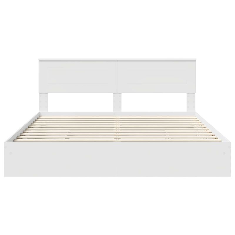 Casa si Gradina - Mobilier - Paturi si accesorii - Paturi - Pat cu storage cu headboard Alb 180 x 200 cm Lemn compozit - Infinity.ro