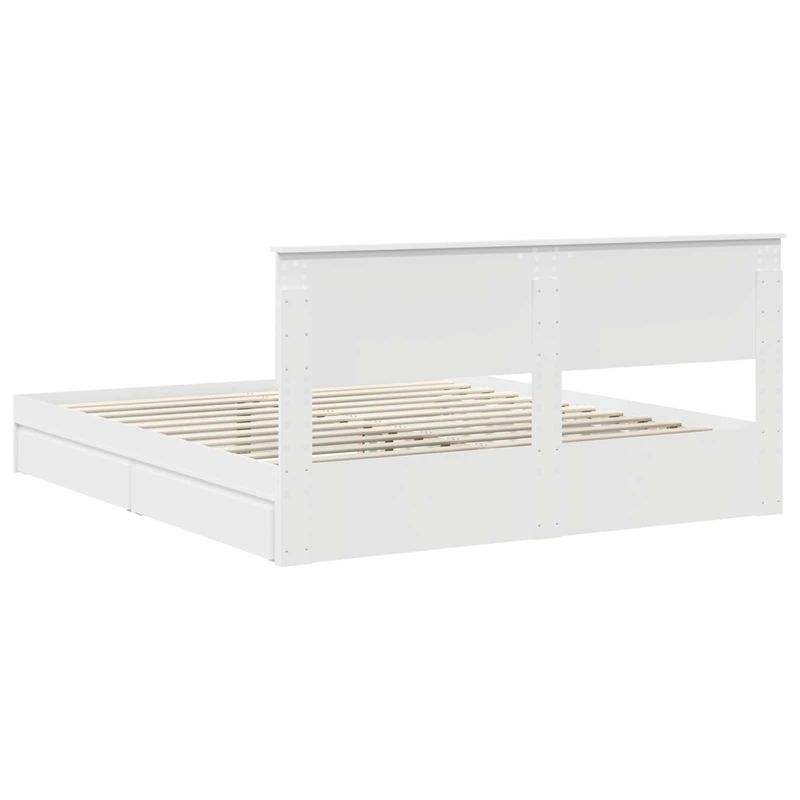 Casa si Gradina - Mobilier - Paturi si accesorii - Paturi - Pat cu storage cu headboard Alb 180 x 200 cm Lemn compozit - Infinity.ro
