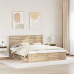 Casa si Gradina - Mobilier - Paturi si accesorii - Paturi - Cadru de pat cu headboard Sonoma 180 x 200 cm Lemn de pin masiv - Infinity.ro