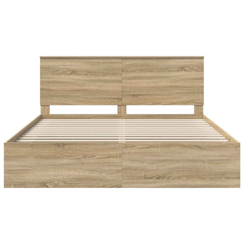 Casa si Gradina - Mobilier - Paturi si accesorii - Paturi - Cadru de pat cu headboard Sonoma 180 x 200 cm Lemn de pin masiv - Infinity.ro