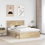 Casa si Gradina - Mobilier - Paturi si accesorii - Paturi - Cadru de pat cu headboard Sonoma 160 x 200 cm Lemn de pin masiv - Infinity.ro