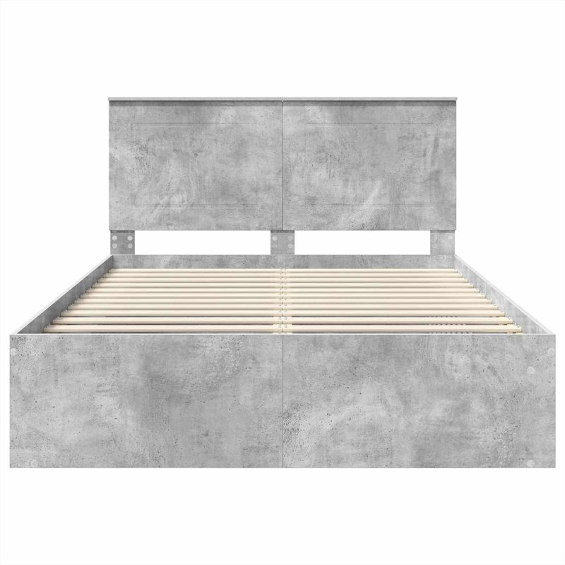 Casa si Gradina - Mobilier - Paturi si accesorii - Paturi - Cadru de pat Gri Concret 150 x 200 cm Lemn de pin masiv - Infinity.ro