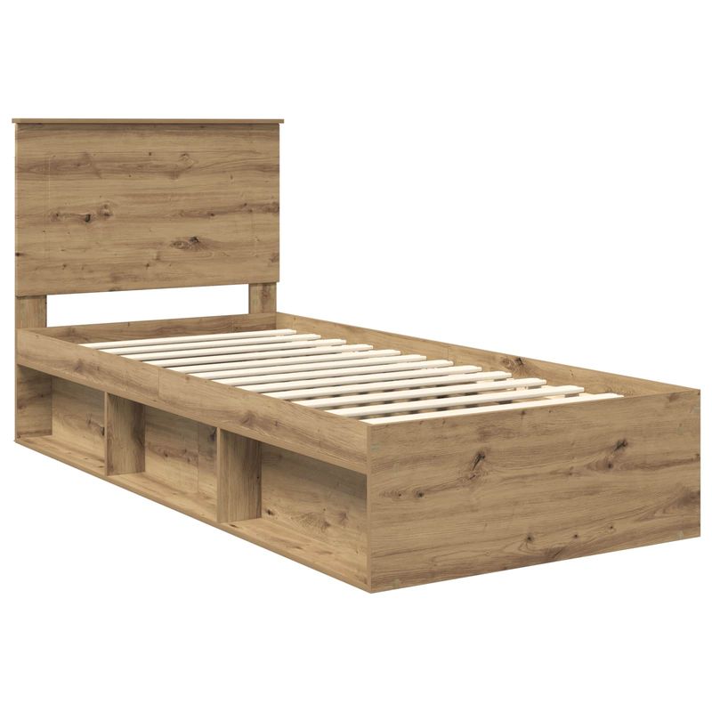 Casa si Gradina - Mobilier - Paturi si accesorii - Paturi - Cadru de pat Stejar artizanal 75 x 190 cm Lemn de pin masiv - Infinity.ro