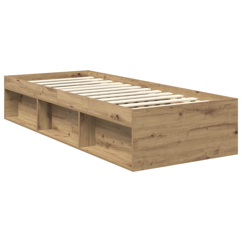 Casa si Gradina - Mobilier - Paturi si accesorii - Paturi - Cadru de pat Stejar artizanal 75 x 190 cm Lemn de pin masiv - Infinity.ro