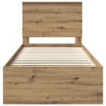 Casa si Gradina - Mobilier - Paturi si accesorii - Paturi - Cadru de pat Stejar artizanal 75 x 190 cm Lemn de pin masiv - Infinity.ro