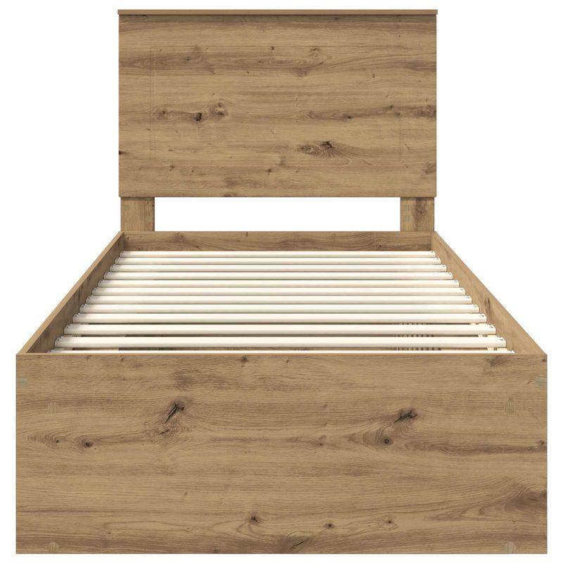 Casa si Gradina - Mobilier - Paturi si accesorii - Paturi - Cadru de pat Stejar artizanal 75 x 190 cm Lemn de pin masiv - Infinity.ro