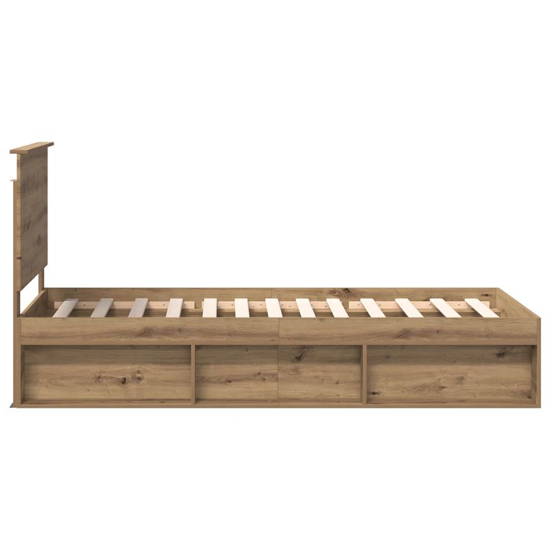 Casa si Gradina - Mobilier - Paturi si accesorii - Paturi - Cadru de pat Stejar artizanal 75 x 190 cm Lemn de pin masiv - Infinity.ro