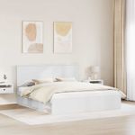 Casa si Gradina - Mobilier - Paturi si accesorii - Paturi - Cadru de pat cu headboard Alb 180 x 200 cm Lemn de pin masiv - Infinity.ro