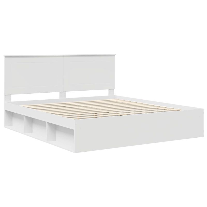 Casa si Gradina - Mobilier - Paturi si accesorii - Paturi - Cadru de pat cu headboard Alb 180 x 200 cm Lemn de pin masiv - Infinity.ro