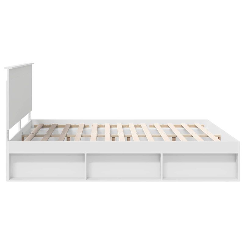 Casa si Gradina - Mobilier - Paturi si accesorii - Paturi - Cadru de pat cu headboard Alb 180 x 200 cm Lemn de pin masiv - Infinity.ro