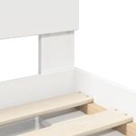 Casa si Gradina - Mobilier - Paturi si accesorii - Paturi - Cadru de pat cu headboard Alb 180 x 200 cm Lemn de pin masiv - Infinity.ro