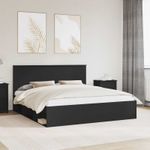 Casa si Gradina - Mobilier - Paturi si accesorii - Paturi - Cadru de pat cu headboard Negru 180 x 200 cm Lemn de pin masiv - Infinity.ro