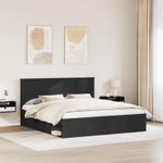 Casa si Gradina - Mobilier - Paturi si accesorii - Paturi - Cadru de pat cu headboard Negru 180 x 200 cm Lemn de pin masiv - Infinity.ro