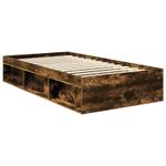 Casa si Gradina - Mobilier - Paturi si accesorii - Paturi - Cadru de pat Stejar fumuriu 100 x 200 cm Lemn de pin masiv - Infinity.ro
