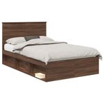 Casa si Gradina - Mobilier - Paturi si accesorii - Paturi - Cadru de pat Stejar inchis 120 x 200 cm Lemn de pin masiv - Infinity.ro