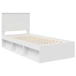 Casa si Gradina - Mobilier - Paturi si accesorii - Paturi - Cadru de pat cu headboard Alb 75 x 190 cm Lemn de pin masiv - Infinity.ro