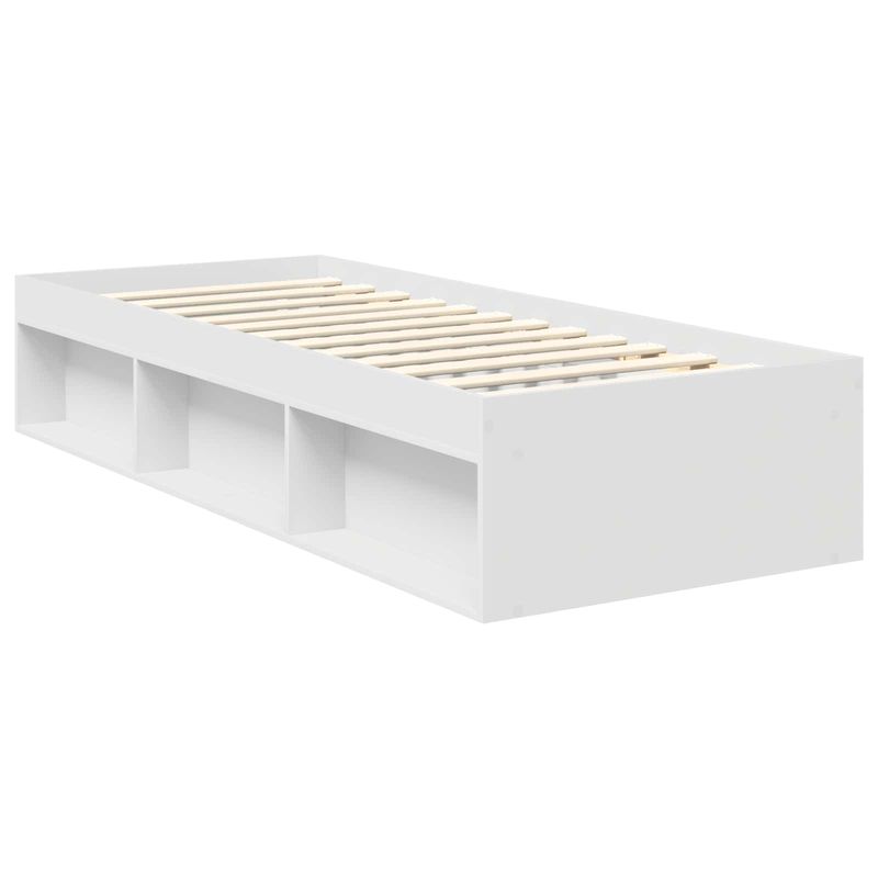 Casa si Gradina - Mobilier - Paturi si accesorii - Paturi - Cadru de pat cu headboard Alb 75 x 190 cm Lemn de pin masiv - Infinity.ro