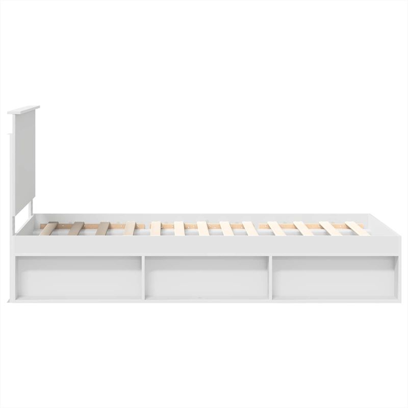 Casa si Gradina - Mobilier - Paturi si accesorii - Paturi - Cadru de pat cu headboard Alb 75 x 190 cm Lemn de pin masiv - Infinity.ro