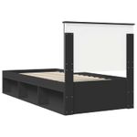 Casa si Gradina - Mobilier - Paturi si accesorii - Paturi - Cadru de pat cu headboard Negru 90 x 200 cm Lemn de pin masiv - Infinity.ro