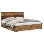 Casa si Gradina - Mobilier - Paturi si accesorii - Paturi - Cadru de pat cu headboard Lemn vechi 180 x 200 cm Lemn compozit - Infinity.ro