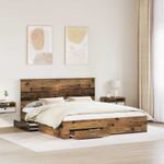 Casa si Gradina - Mobilier - Paturi si accesorii - Paturi - Cadru de pat cu headboard Lemn vechi 180 x 200 cm Lemn compozit - Infinity.ro