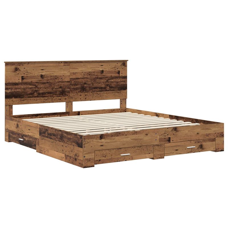 Casa si Gradina - Mobilier - Paturi si accesorii - Paturi - Cadru de pat cu headboard Lemn vechi 180 x 200 cm Lemn compozit - Infinity.ro