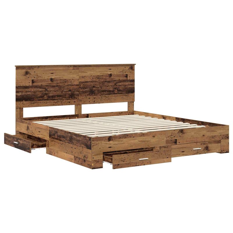 Casa si Gradina - Mobilier - Paturi si accesorii - Paturi - Cadru de pat cu headboard Lemn vechi 180 x 200 cm Lemn compozit - Infinity.ro